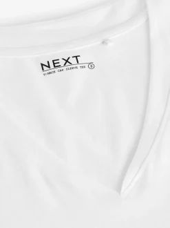 Tops En T-Shirts*Next Wit - T-shirt met V-hals en kapmouwtjes