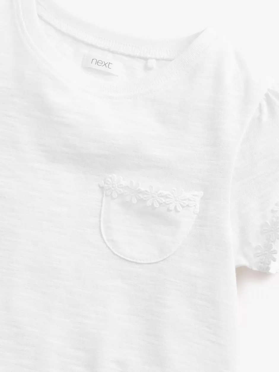 T-Shirts|Next Wit - T-shirt met zakje en madeliefjesprint (1,5-16 jr)