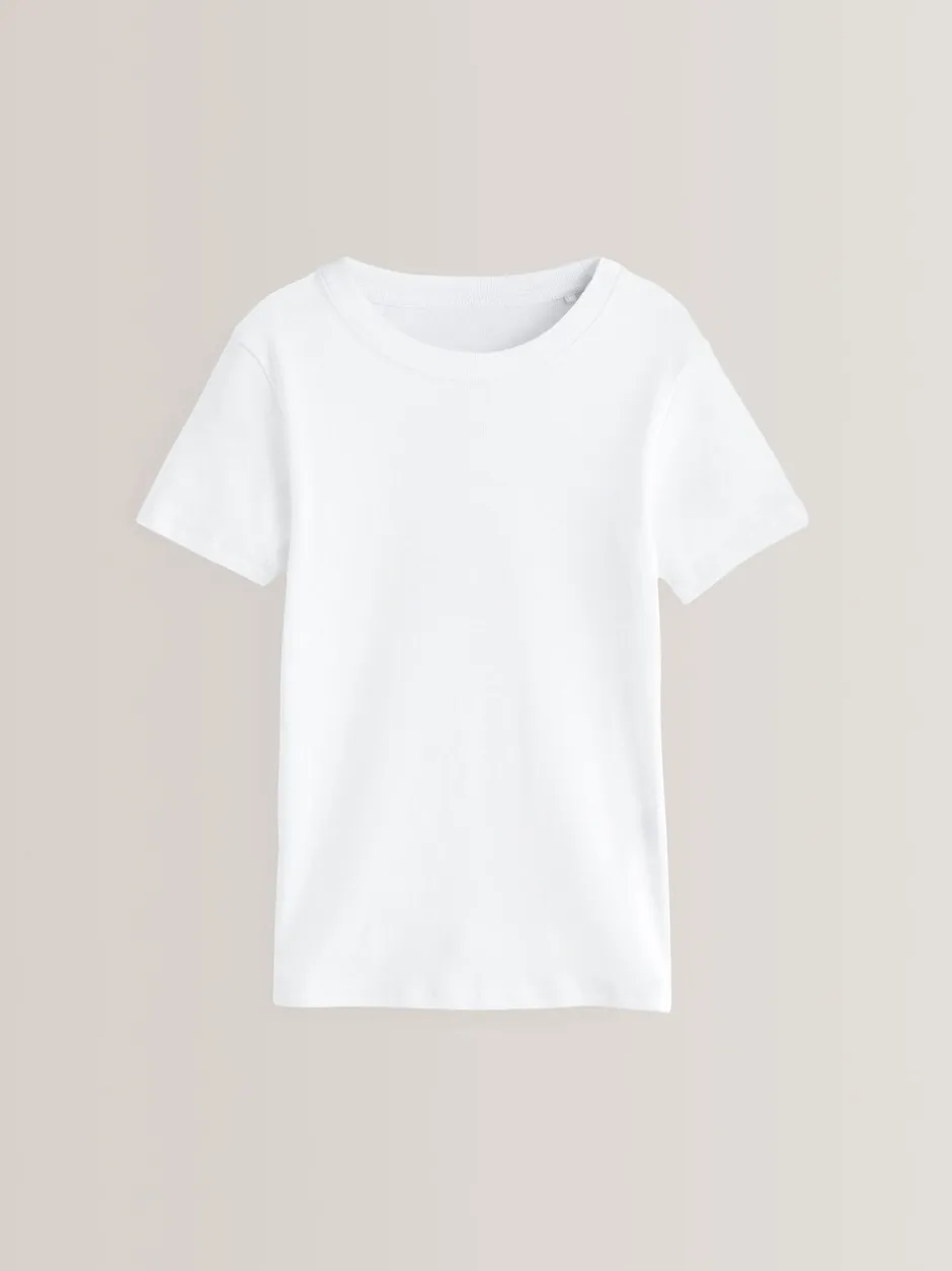 Tops|Ondergoed|Next - Verpakking van 3 100% katoenen shirts met korte mouwen (1,5-16jr) Wit