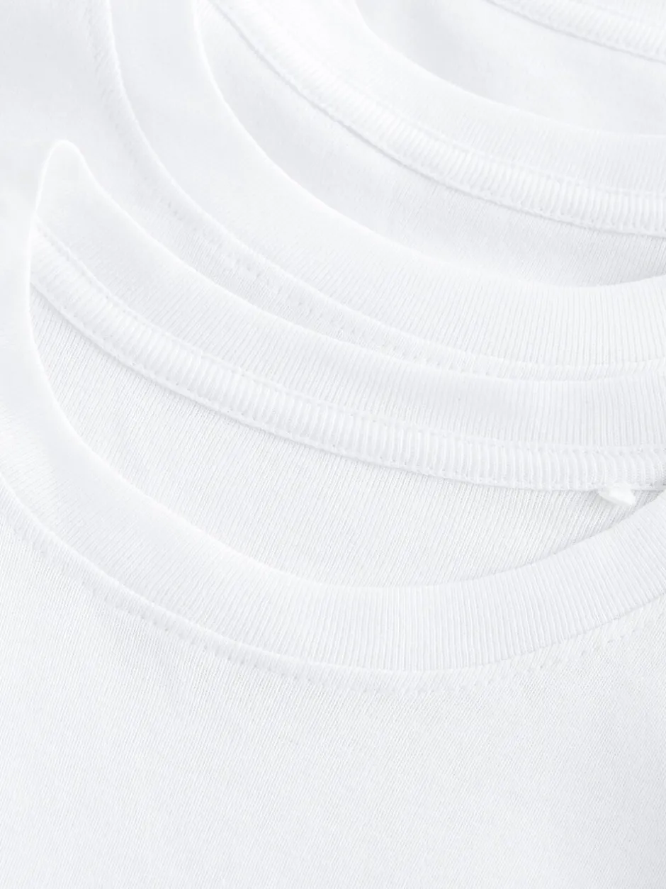 Tops|Ondergoed|Next - Verpakking van 3 100% katoenen shirts met korte mouwen (1,5-16jr) Wit