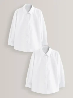 Schoolkleding|Overhemden En Blouses*Next Wit - Verpakking van 2 formele schoolhemden met lange mouwen (3-18jr)