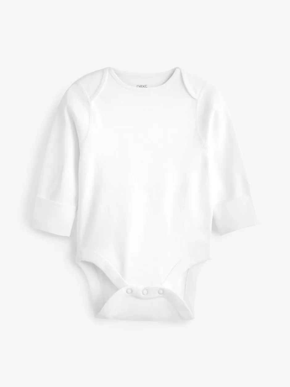 Rompertjes En Hemdjes|Rompertjes En Hemdjes*Next Wit - Verpakking van 3 huidvriendelijke babyrompertjes met lange mouwen
