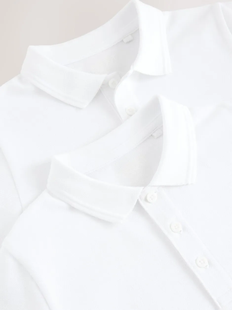 Schoolkleding*Next Wit - Verpakking van 2 katoenen schoolpoloshirts met korte mouwen (3-16jr)