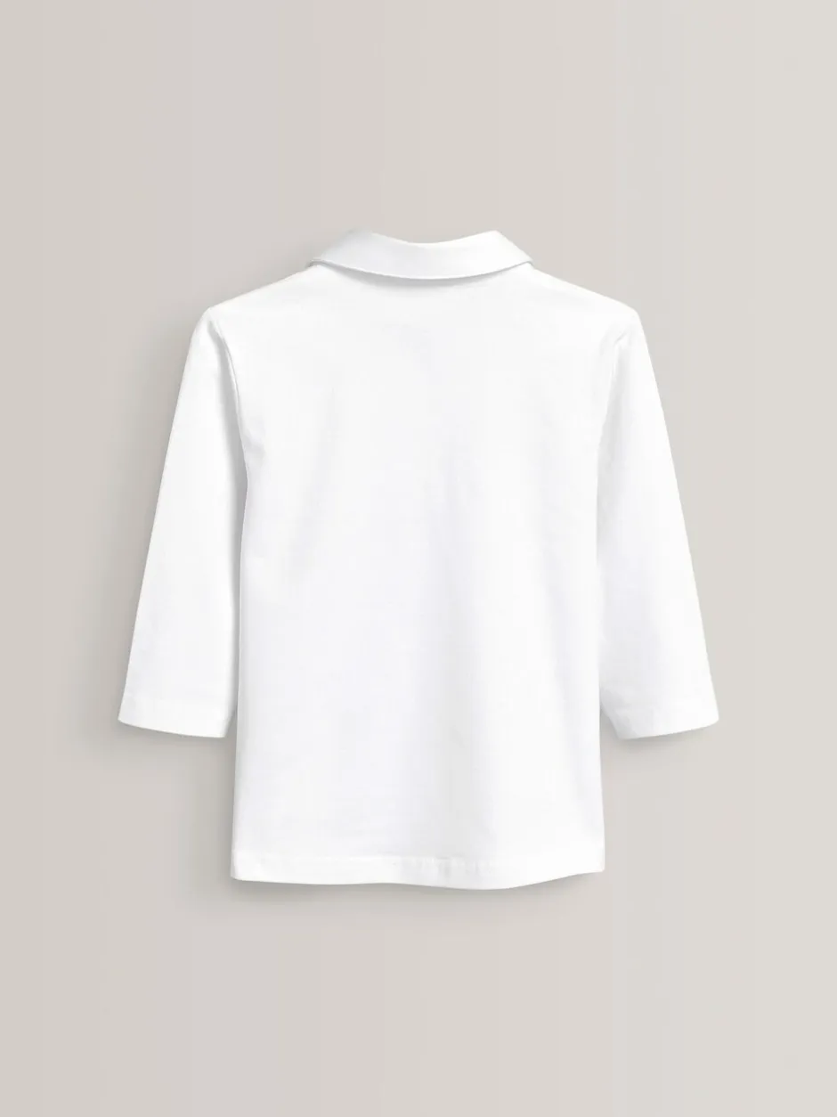 Schoolkleding|Next - Verpakking van 2 katoenen jersey schoolblouses met stretch en 3/4-mouwen (3-16 jr) Wit