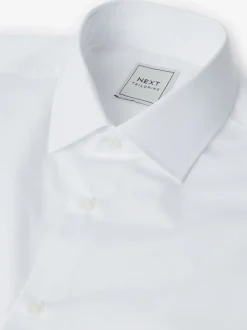 Formele Overhemden|Next Wit - Verpakking van 5 onderhoudsvriendelijke slim fit smart overhemden met enkele manchetten