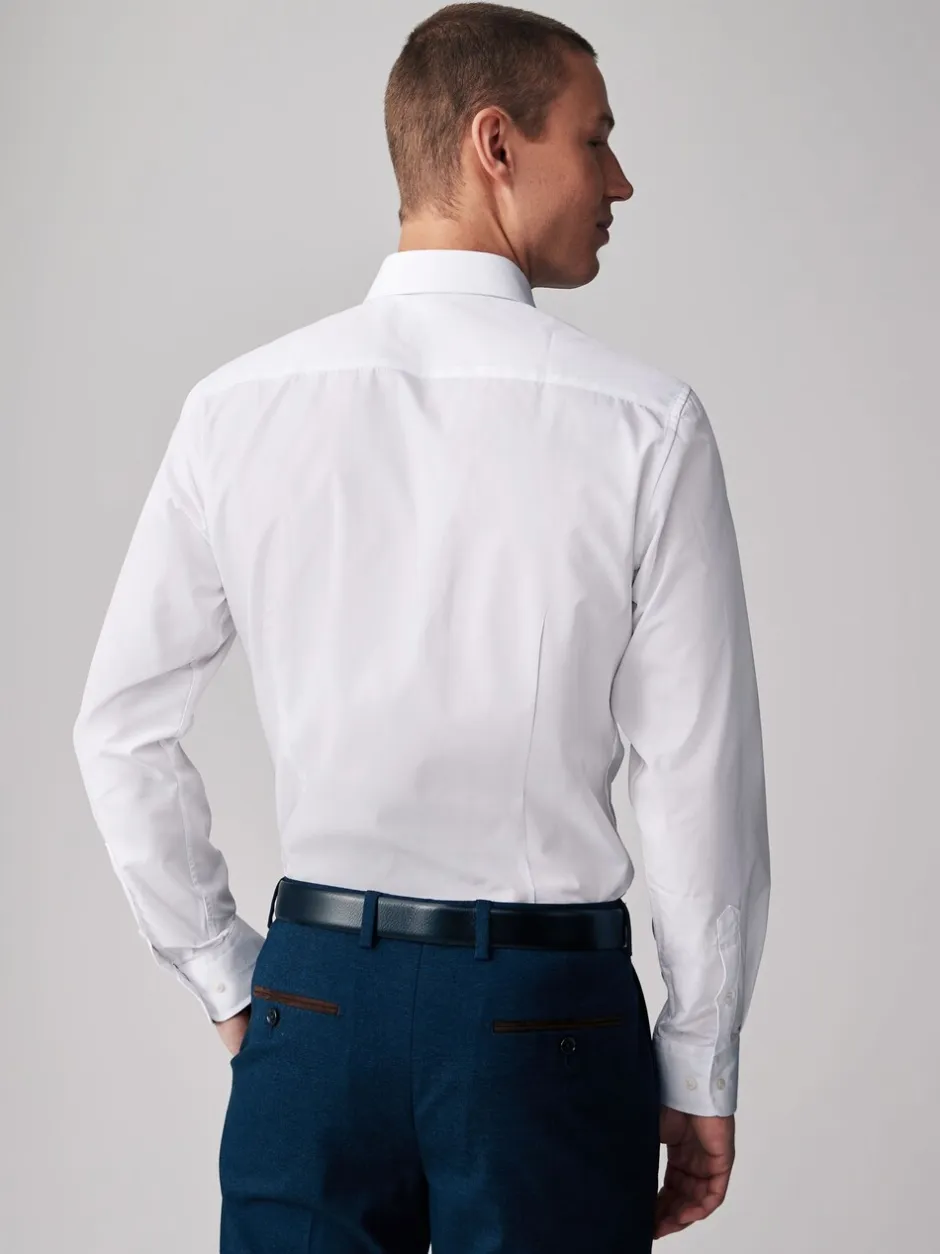 Formele Overhemden|Next Wit - Verpakking van 5 onderhoudsvriendelijke slim fit smart overhemden met enkele manchetten
