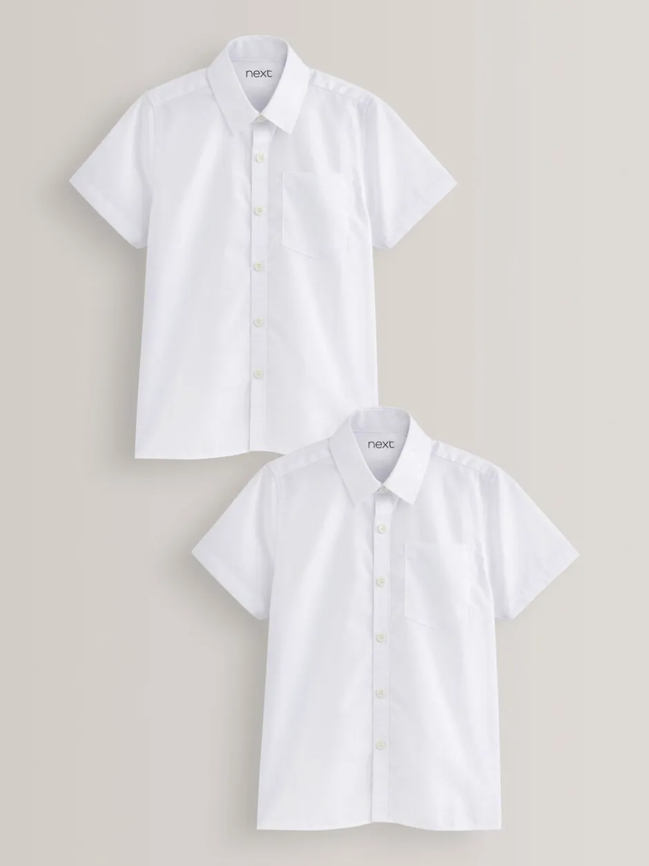 Shirts|Schoolkleding*Next - Verpakking van 2 schooloverhemden met korte mouwen (3-17jr) Wit