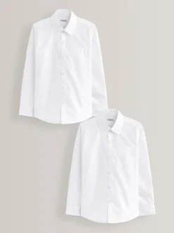Schoolkleding|Shirts*Next Wit - Verpakking van 2 schooloverhemden met lange mouwen (3-17jr)