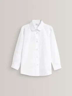 Schoolkleding|Overhemden En Blouses*Next Wit - Verpakking van 2 schooloverhemden met ronde kraag en lange mouwen (3-16 jr)