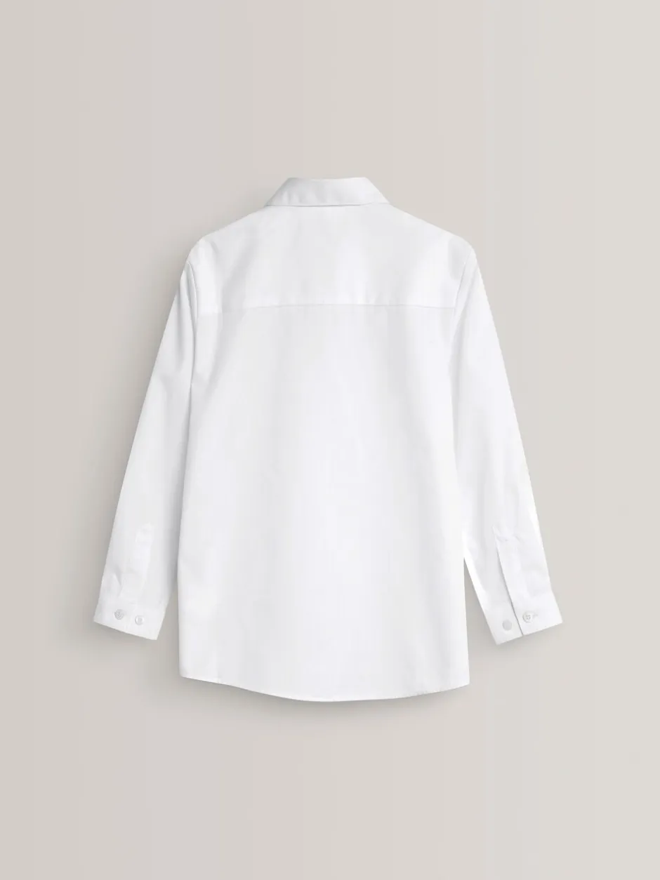 Schoolkleding|Overhemden En Blouses*Next Wit - Verpakking van 2 schooloverhemden met ronde kraag en lange mouwen (3-16 jr)