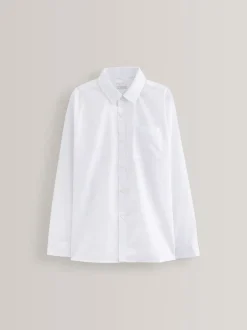 Shirts*Next Wit - Verpakking van 2 schooloverhemden met eenvoudige sluiting en lange mouwen (3-16 jr)