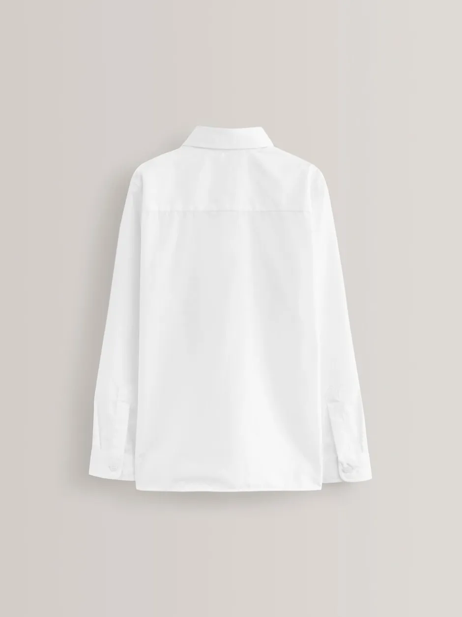 Shirts*Next Wit - Verpakking van 2 schooloverhemden met eenvoudige sluiting en lange mouwen (3-16 jr)