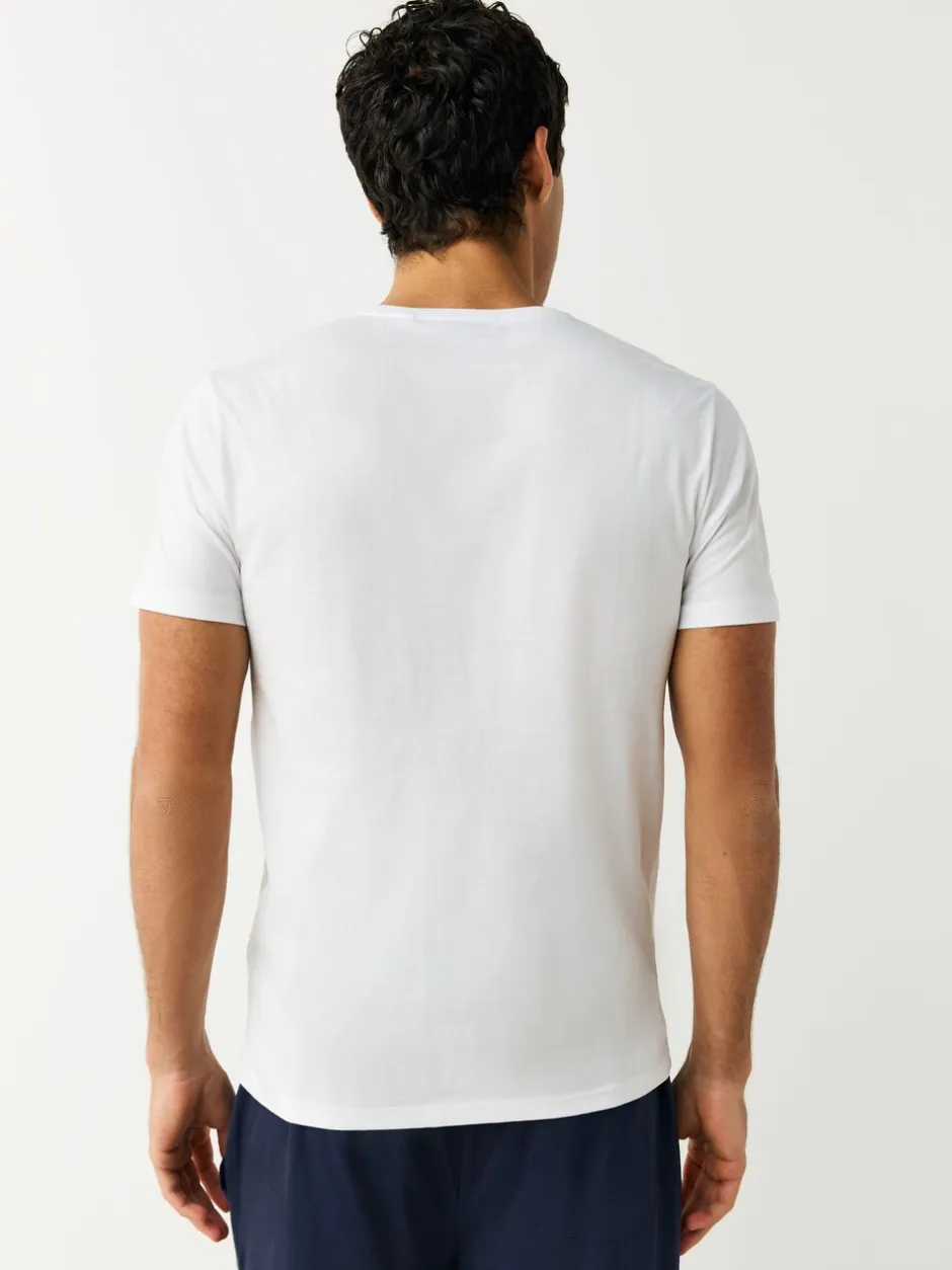 Ondergoed|Ondergoed|Next Wit - Verpakking van 2 slim-fit 100% katoenen T-shirts met V-hals en laagjes