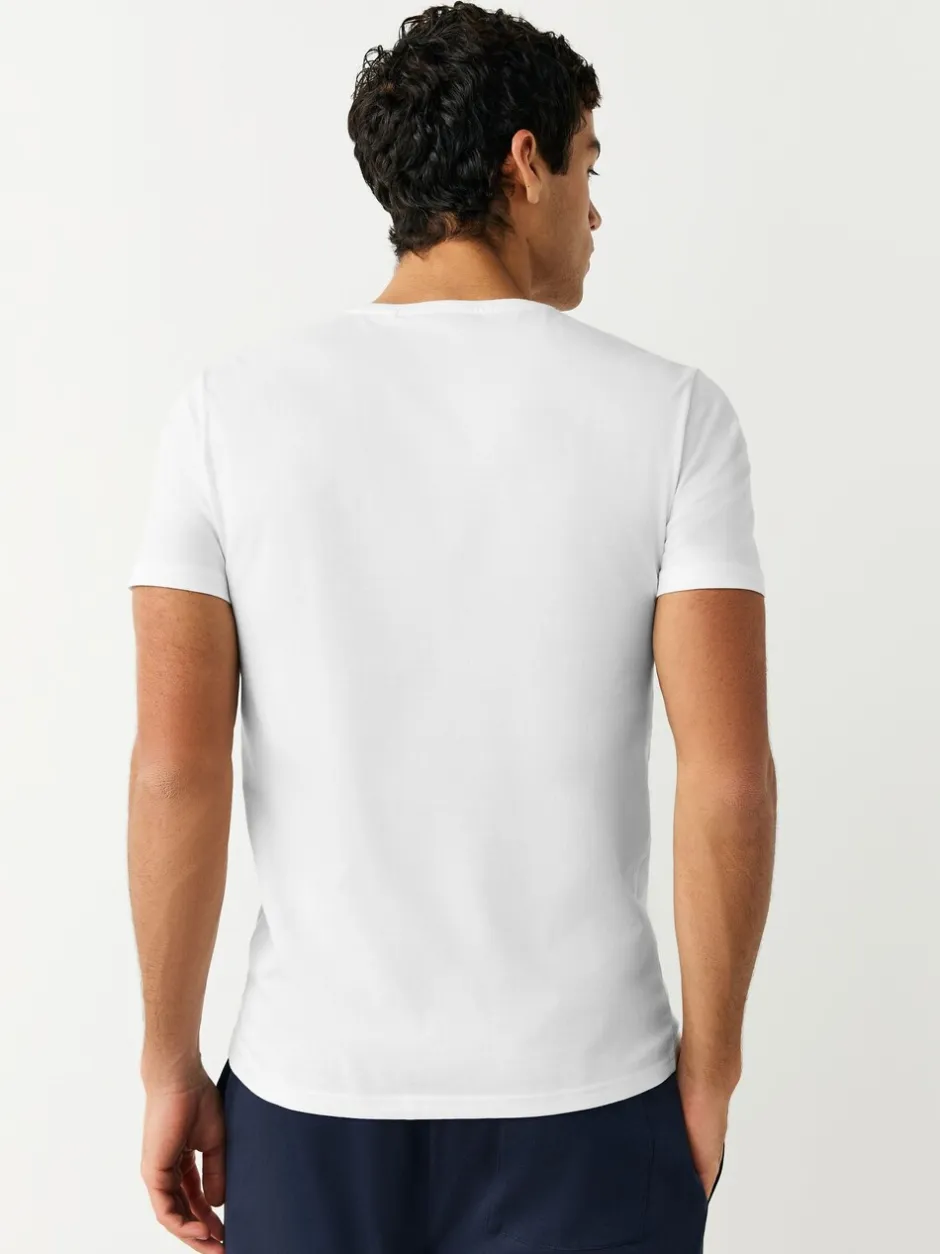 Ondergoed|Ondergoed|Next Wit - Verpakking van 10 slim-fit 100% katoenen T-shirts met V-hals en laagjes