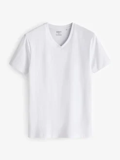 Ondergoed|Ondergoed|Next Wit - Verpakking van 10 slim-fit 100% katoenen T-shirts met V-hals en laagjes