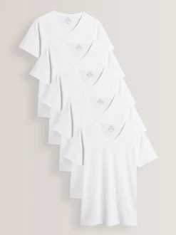 Ondergoed|Ondergoed*Next - Verpakking van 5 slim-fit 100% katoenen T-shirts met V-hals en laagjes Wit