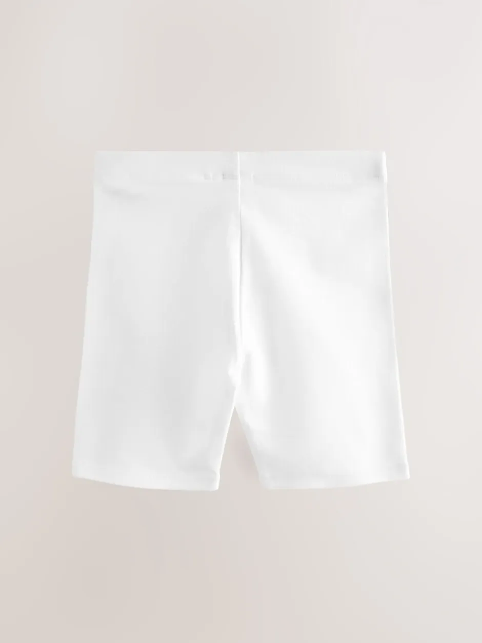 Shorts En Rokken|Next - Verpakking van 2 stretchy fietsshorts met hoog katoengehalte (3-16jr) Wit