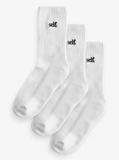 Sokken En Panty's*self. Wit - zelf. 3 paar lounge enkelsokken met verzachte zool
