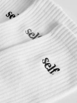 Sokken En Panty's*self. Wit - zelf. 3 paar lounge enkelsokken met verzachte zool
