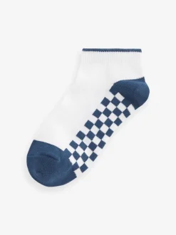 Sokken*Next - 7 paar katoenrijke sneakersokken Wit dambordprint