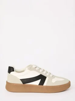 Sneakers|Friends Like These Wit en zwart - Lace Up Retro Gumsole Sports Trainers