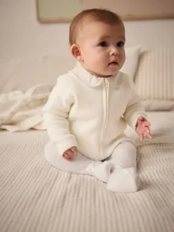 Gebreide Kleding|Next Wit gebreid - Babyvest