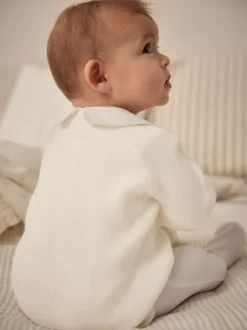 Gebreide Kleding|Next Wit gebreid - Babyvest