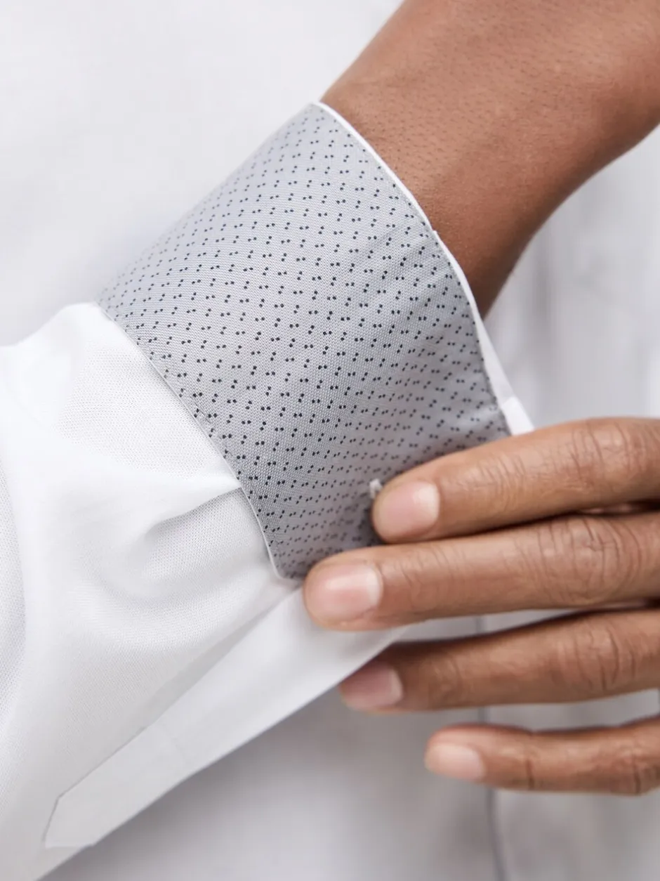 Formele Overhemden|Shirts*Next Wit hemd zonder kraag - Normale Pasvorm - Gemakkelijk te strijken Oxford overhemd met doorlopende knopen