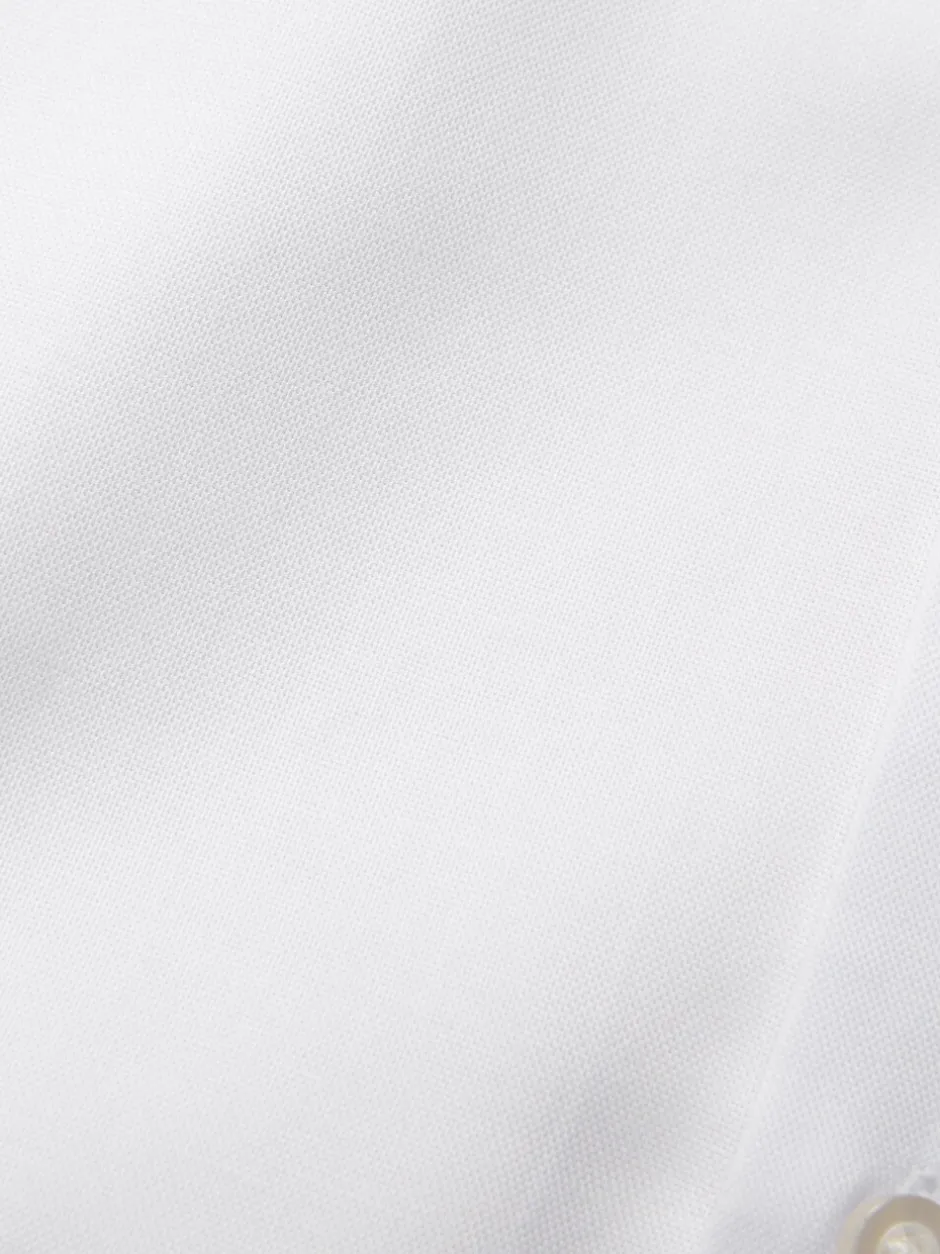 Formele Overhemden|Shirts*Next Wit hemd zonder kraag - Normale Pasvorm - Gemakkelijk te strijken Oxford overhemd met doorlopende knopen