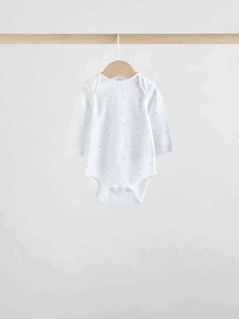 Rompertjes En Hemdjes|Rompertjes En Hemdjes|Next Wit met figuurprint - Baby Bodysuits met Lange mouwen van 100% katoen
