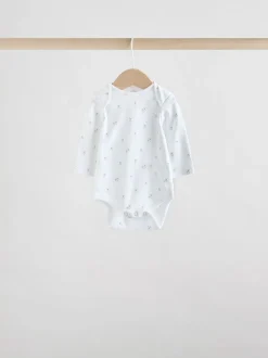 Rompertjes En Hemdjes|Rompertjes En Hemdjes|Next Wit met figuurprint - Baby Bodysuits met Lange mouwen van 100% katoen