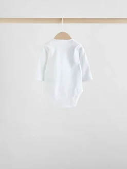 Rompertjes En Hemdjes|Rompertjes En Hemdjes|Next Wit met figuurprint - Baby Bodysuits met Lange mouwen van 100% katoen