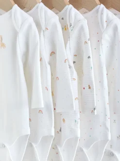 Rompertjes En Hemdjes|Rompertjes En Hemdjes|Next Wit met figuurprint - Baby Bodysuits met Lange mouwen van 100% katoen
