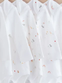 Rompertjes En Hemdjes|Rompertjes En Hemdjes|Next Wit met figuurprint - Baby Bodysuits met Lange mouwen van 100% katoen