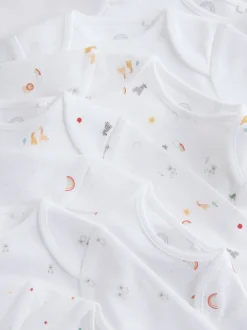 Rompertjes En Hemdjes|Rompertjes En Hemdjes|Next Wit met figuurprint - Baby Bodysuits met Lange mouwen van 100% katoen