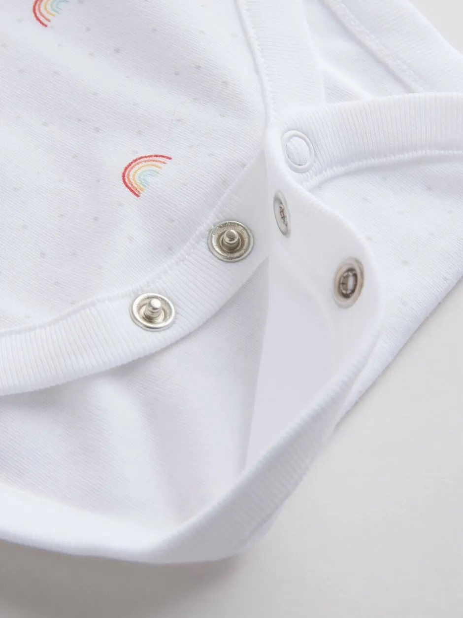 Rompertjes En Hemdjes|Rompertjes En Hemdjes|Next Wit met figuurprint - Baby Bodysuits met Lange mouwen van 100% katoen