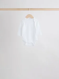Rompertjes En Hemdjes|Rompertjes En Hemdjes|Next Wit met figuurprint - Baby Bodysuits met Lange mouwen van 100% katoen