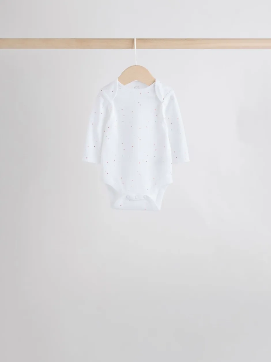 Rompertjes En Hemdjes|Rompertjes En Hemdjes|Next Wit met figuurprint - Baby Bodysuits met Lange mouwen van 100% katoen