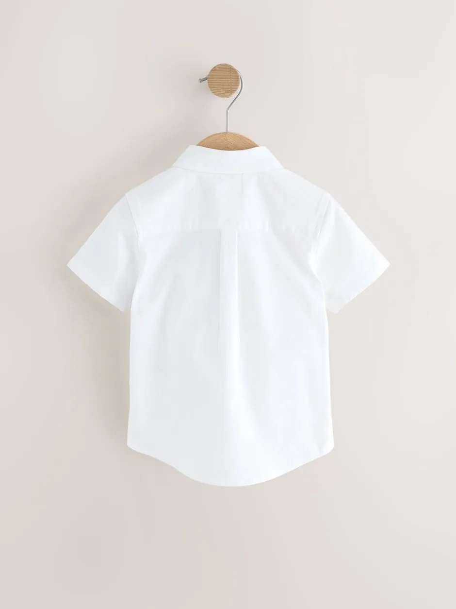 Shirts|Next - Oxford-overhemd met lange mouwen (3 mnd-7 jr) Wit met figuurprint