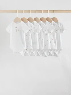 Rompertjes En Hemdjes|Rompertjes En Hemdjes|Next Wit met figuurprint - Rompertjes met korte mouwen