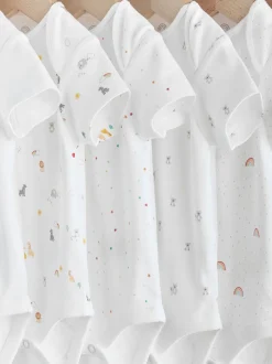Rompertjes En Hemdjes|Rompertjes En Hemdjes|Next Wit met figuurprint - Rompertjes met korte mouwen