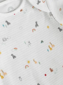 Rompertjes En Hemdjes|Rompertjes En Hemdjes|Next Wit met figuurprint - Rompertjes met korte mouwen