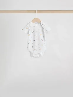 Rompertjes En Hemdjes|Rompertjes En Hemdjes|Next Wit met figuurprint - Rompertjes met korte mouwen