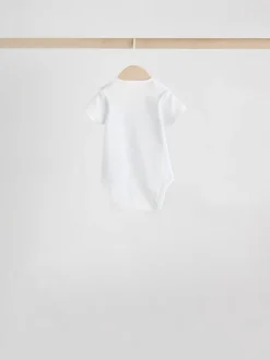 Rompertjes En Hemdjes|Rompertjes En Hemdjes|Next Wit met figuurprint - Rompertjes met korte mouwen