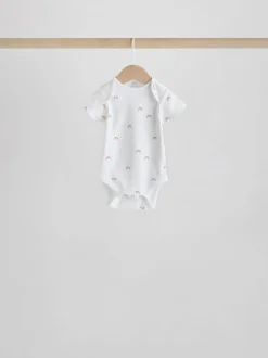 Rompertjes En Hemdjes|Rompertjes En Hemdjes*Next Wit met figuurprint - Rompertjes met korte mouwen