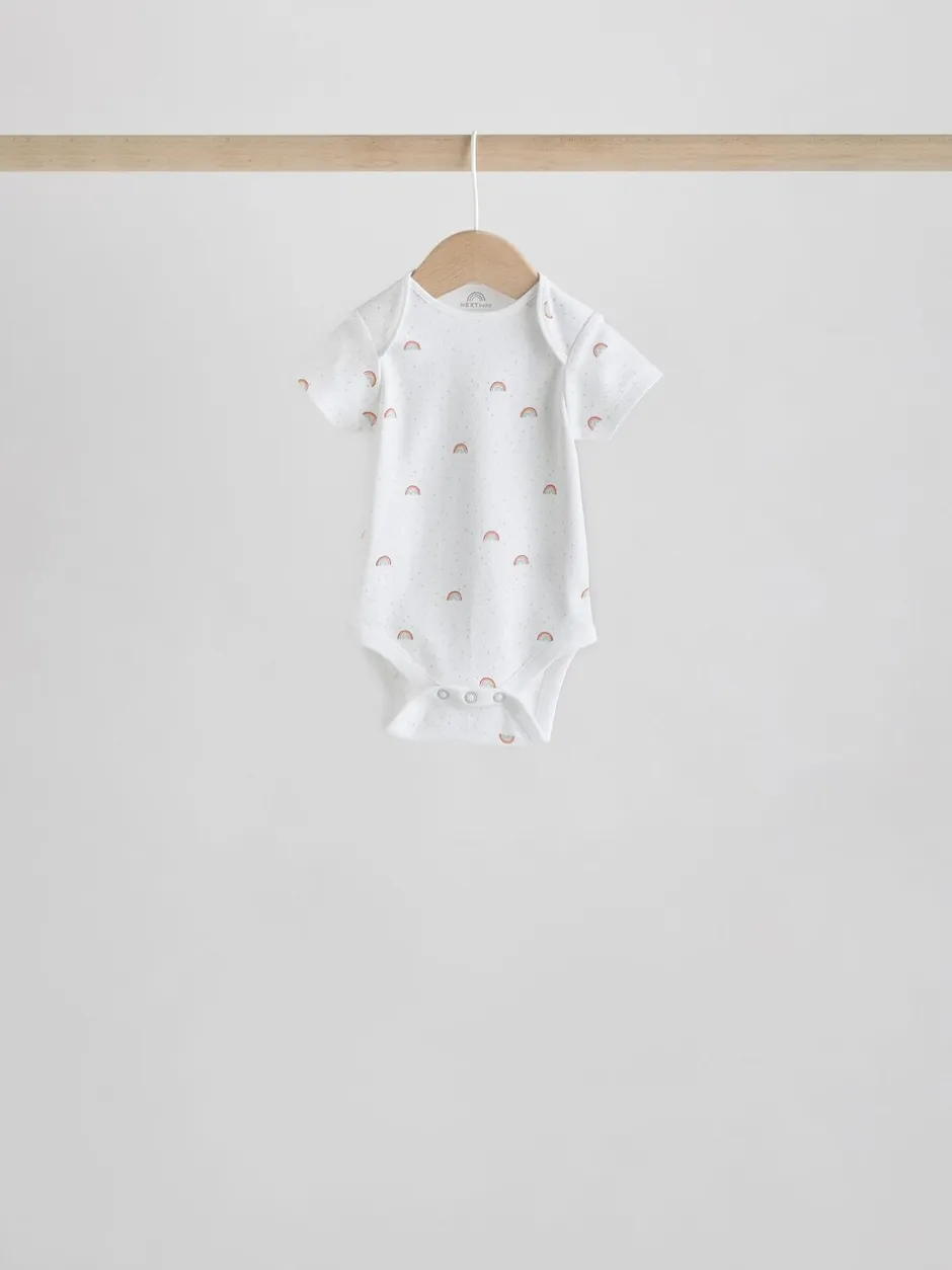 Rompertjes En Hemdjes|Rompertjes En Hemdjes*Next Wit met figuurprint - Rompertjes met korte mouwen