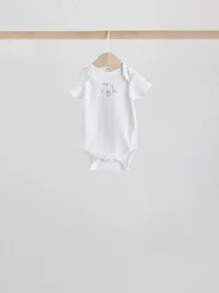 Rompertjes En Hemdjes|Rompertjes En Hemdjes*Next Wit met figuurprint - Rompertjes met korte mouwen