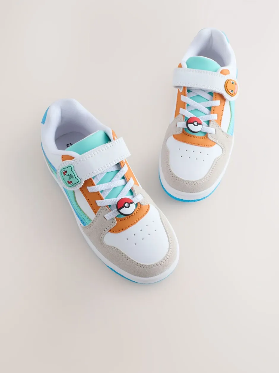 Sneakers|Next Wit met kleurvlakken - Pokemon sneakers met elastische veter