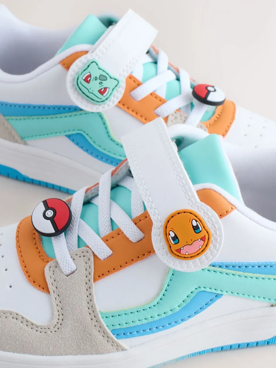 Sneakers|Next Wit met kleurvlakken - Pokemon sneakers met elastische veter