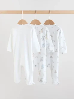 Babypakjes En Babypyjama's|Next - Verpakking van 3 babypyjama's (0-2jr) Wit met safariprint